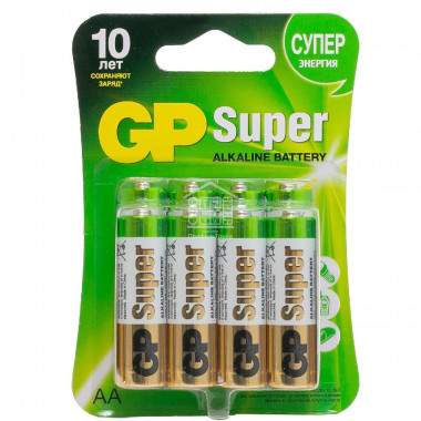 Алкалиновые батарейки GP Super Alkaline 15А
LR6_АA - 8 шт. на блистере /96/960