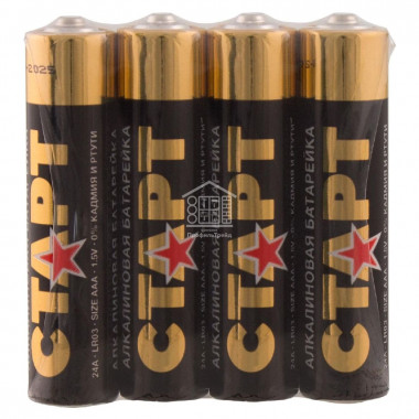 Алкалиновые батарейки СТАРТ Alkaline 24А AАA - 4 шт./шринк тп.